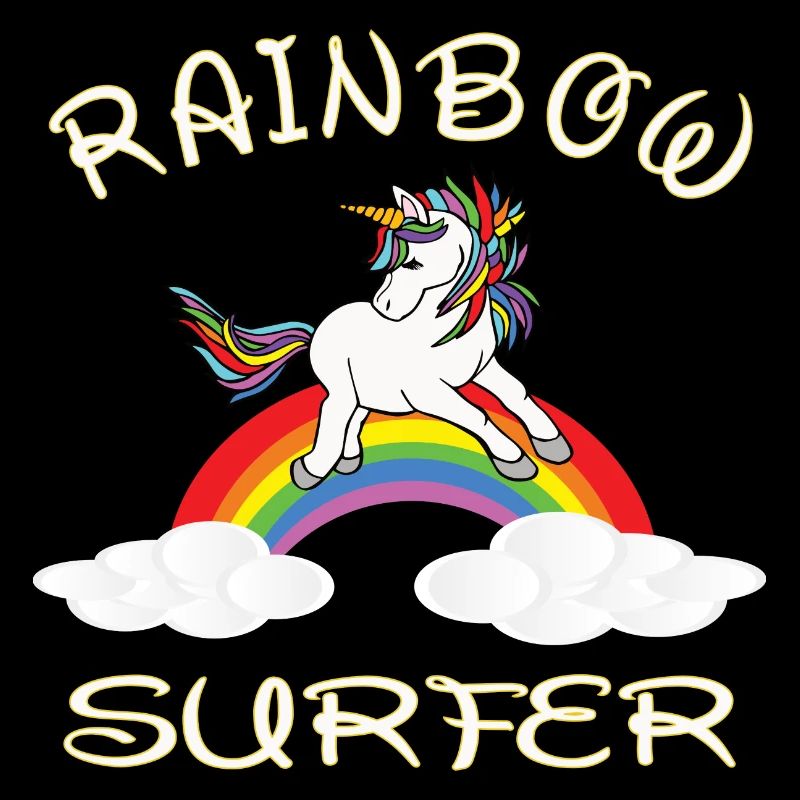 Einhorn Rainbow Surfer