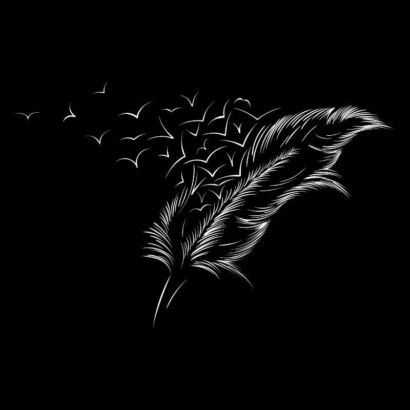 Feather bird fly drawn