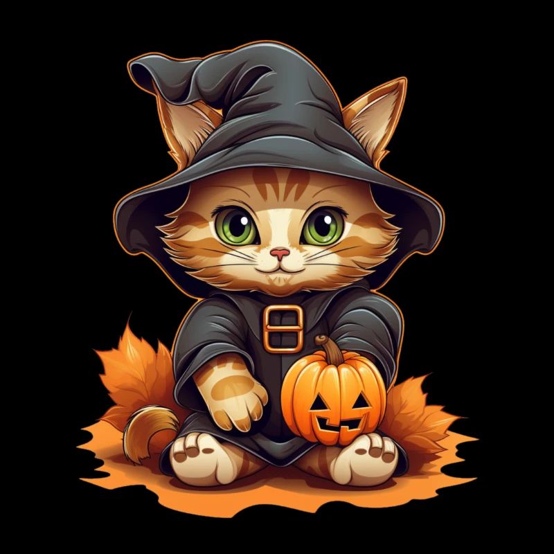 Dessin animé de chat d’Halloween