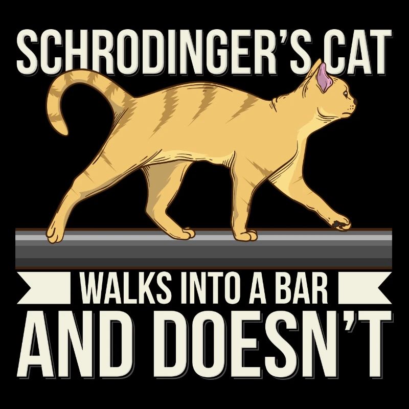 Lustiger Science Pun Schrodingers Katze geht in