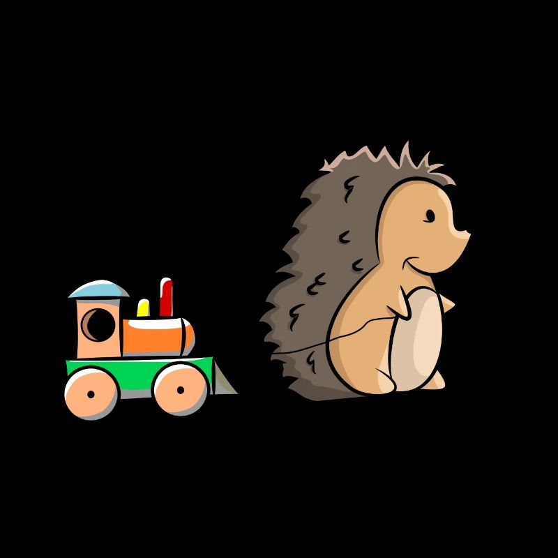 Igel mit Holz Eisenbahn