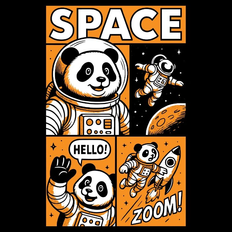 Space Panda dans le style de la bande dessinée