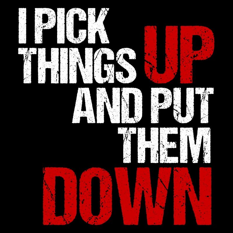 I Pick Things Up and Put Them Down (white/red)