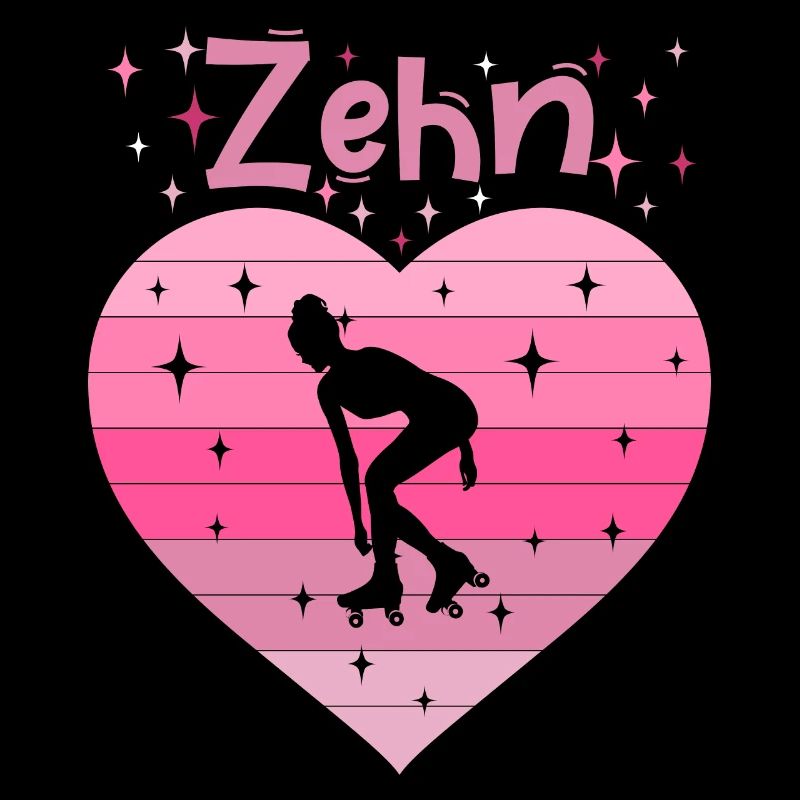 Herz Liebe Sport Rollschuh Mädchen 10. Geburtstag