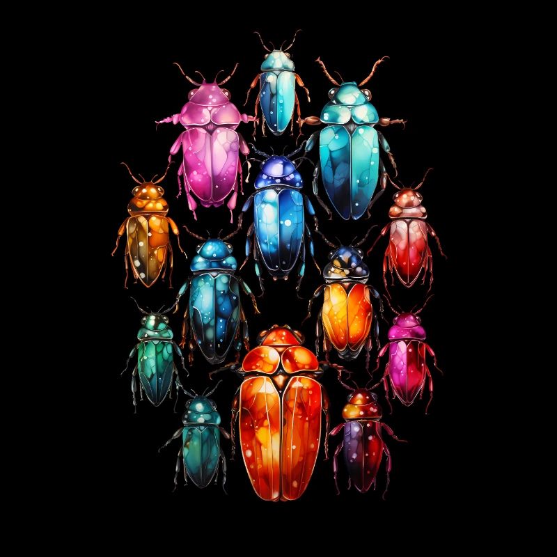 Cool Watercolors Boho Beetle Insects