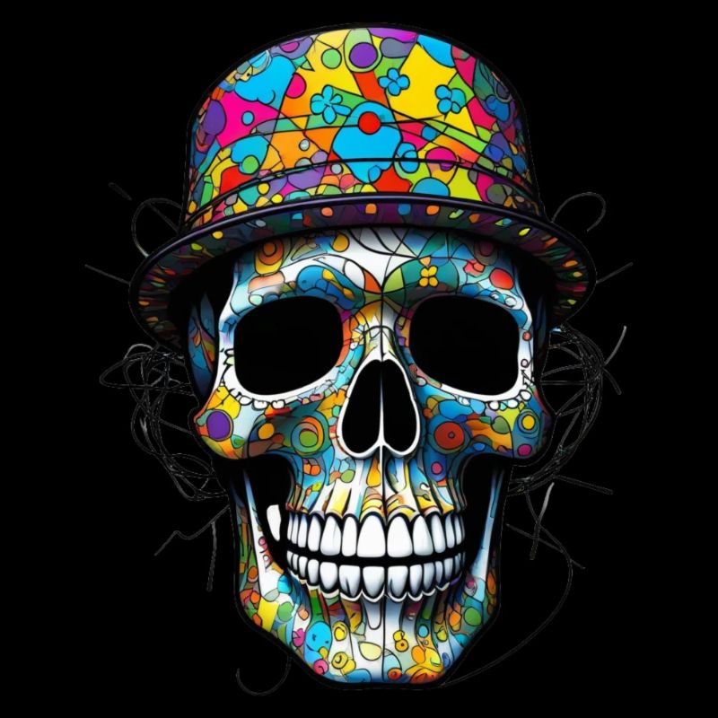 Psychedelic Jolly Roger with a hat