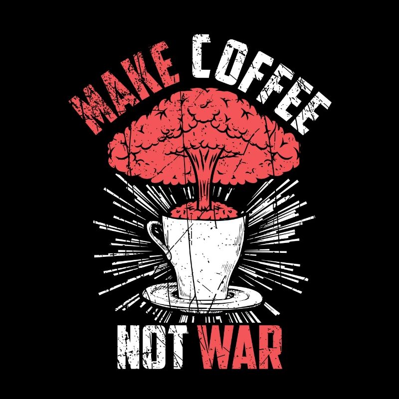 Kaffee statt Krieg Frieden Logo Geschenk Slogan