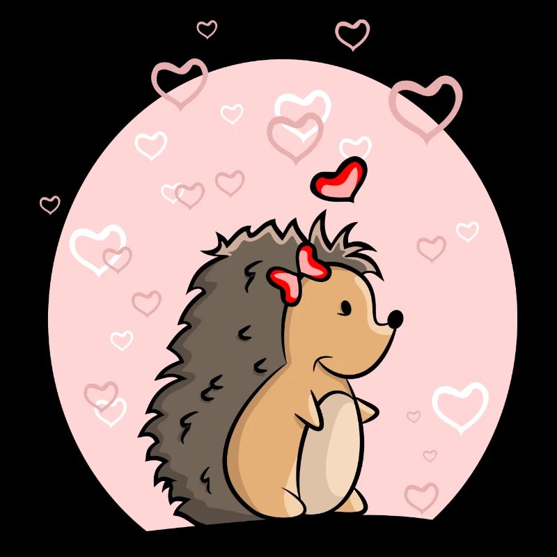 Igel Mädchen mit Herzen