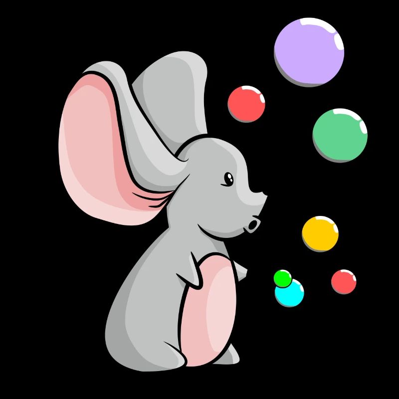 Mouse with colorful soap bubbles