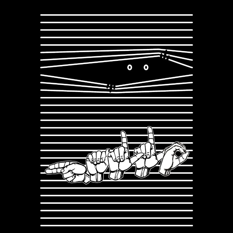 HALLO - with German sign language BACKPRINT