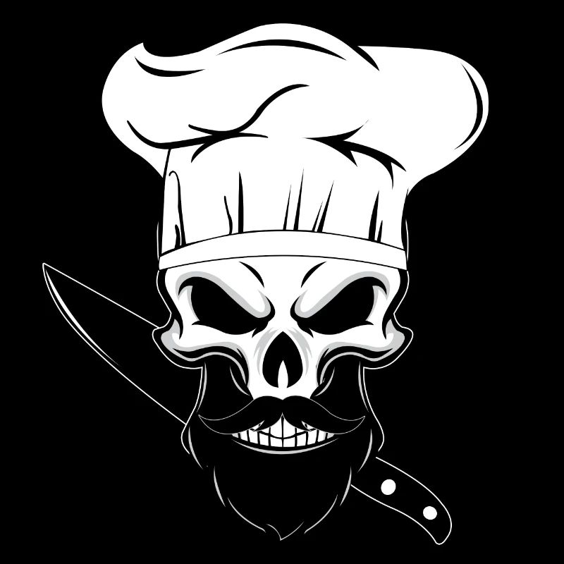 cook bearded skeleton bake bearded human chef