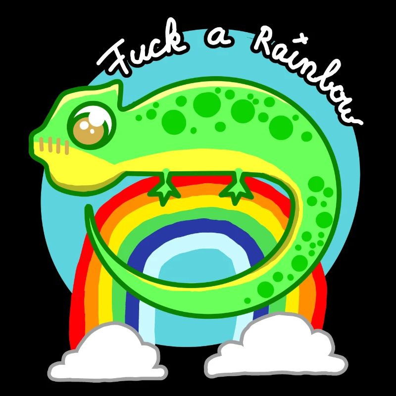 Chameleon Rainbow Clouds Cartoon