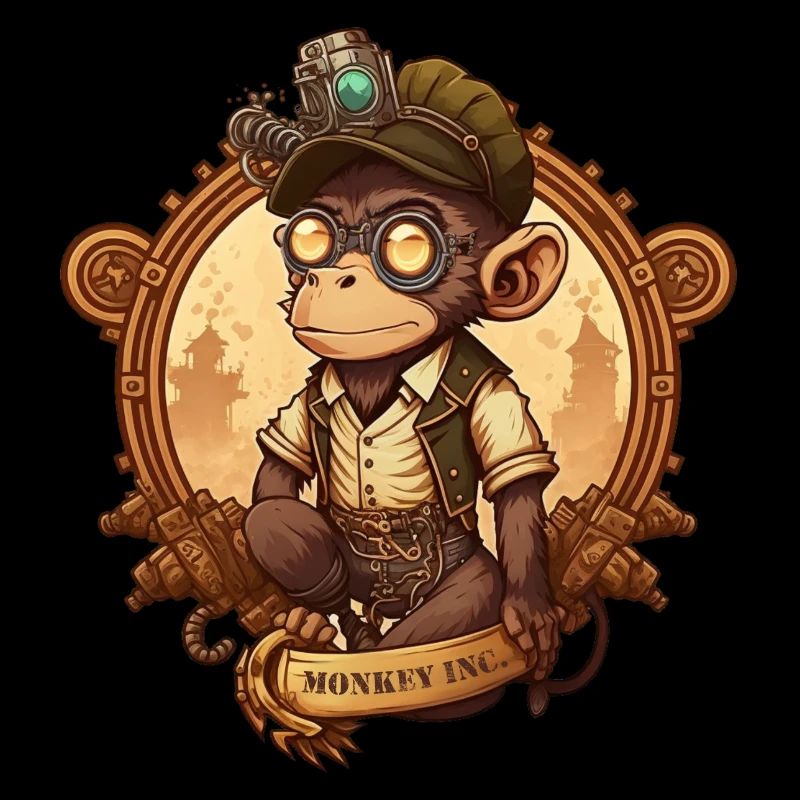 Steampunk Äffchen Mechaniker
