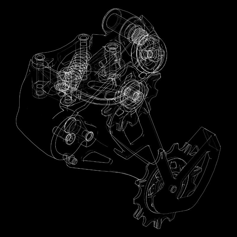 T-Shirt mit technischem MTB Motiv Umwerfer