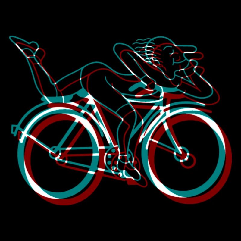 LSD Bicycle Days Psychédélique 3D Glitch Anaglyphe