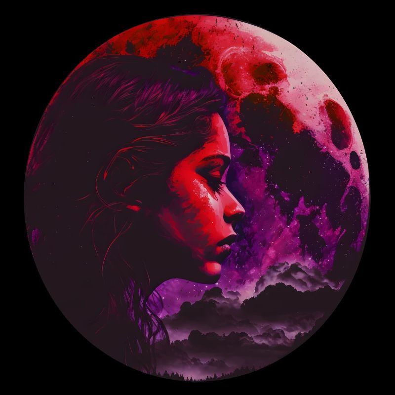 Femme dans le ciel rouge, Design 2