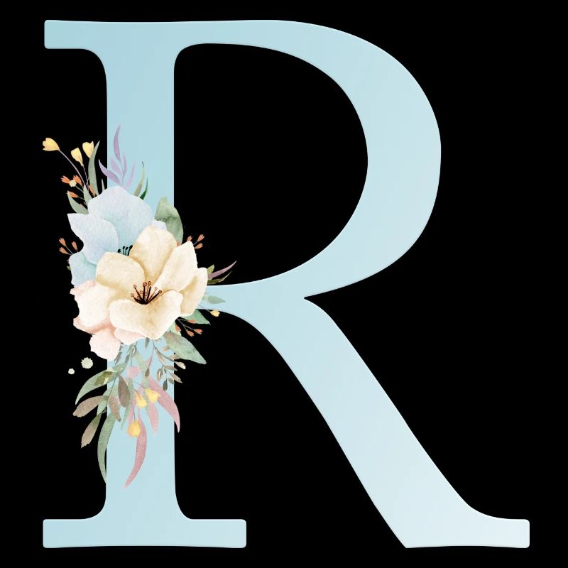 Personalisierbar Monogramm R Floral