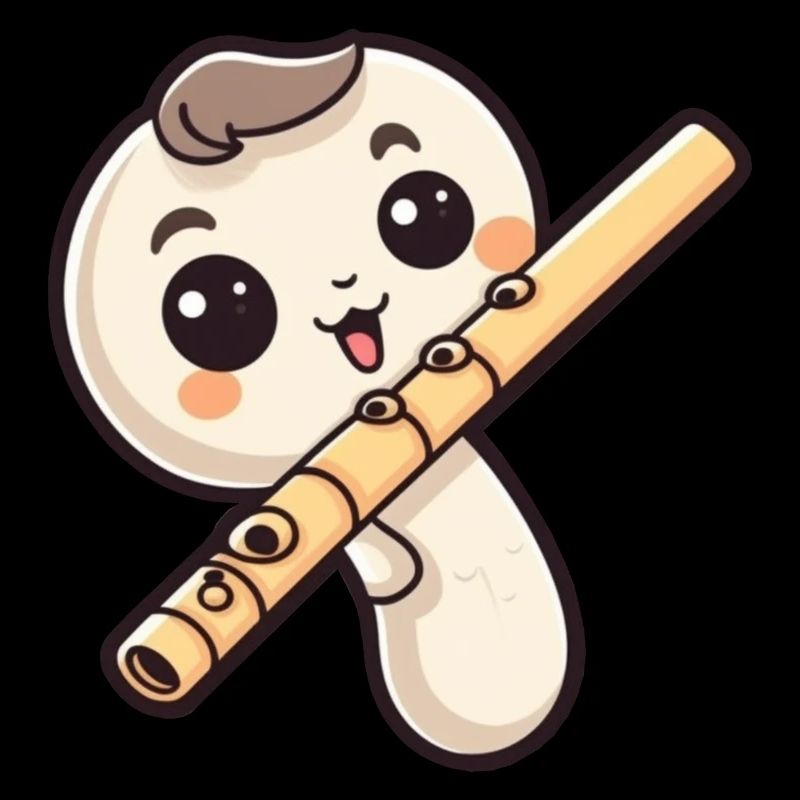 Flute in comic style