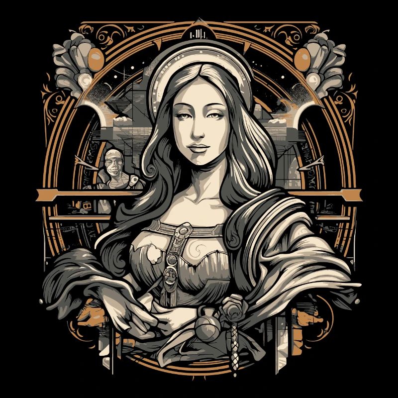 Goldener Blitz einer modernen Dame - Moderne Kunst