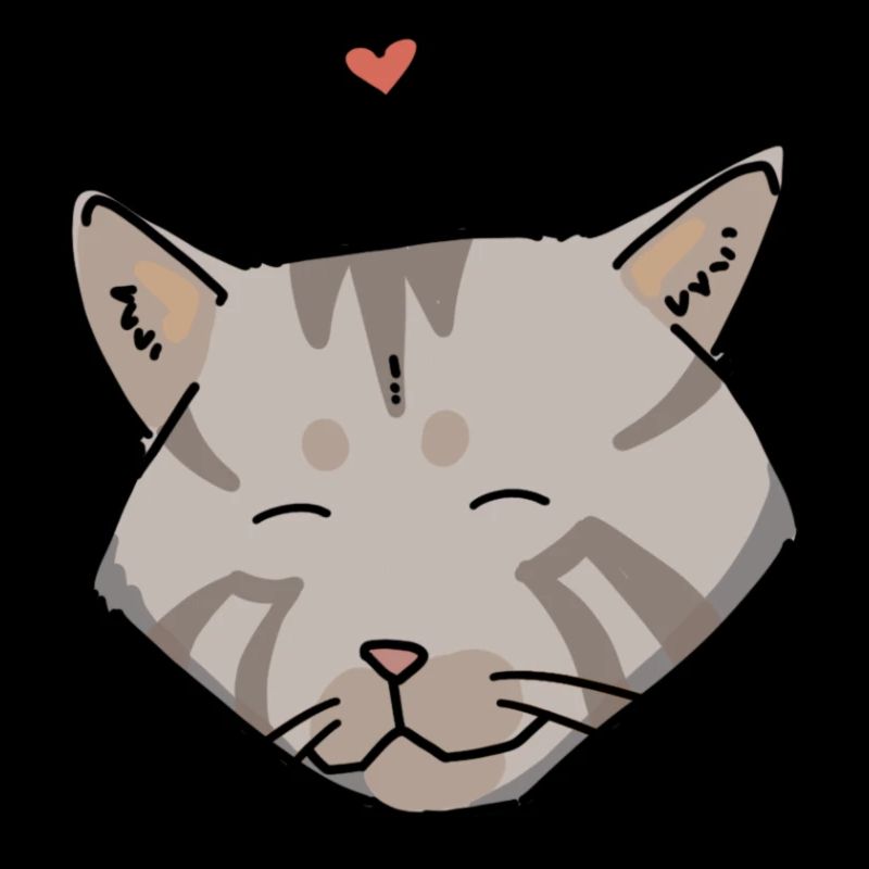 Katze grau mit Herz