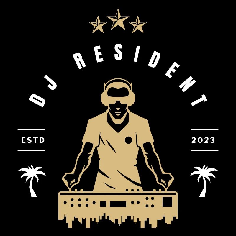Logo dj résident stylé