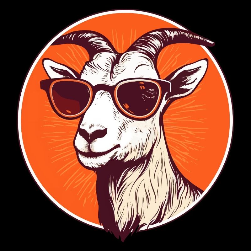 Chèvre avec lunettes de soleil, mammifère à cornes, chèvre