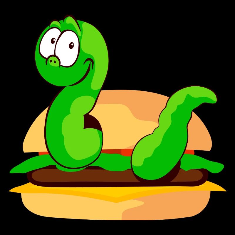 Ver vert dans un hamburger