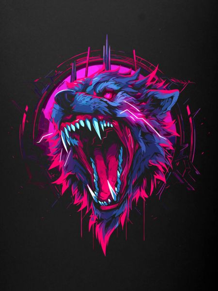 Synthwave Wolf