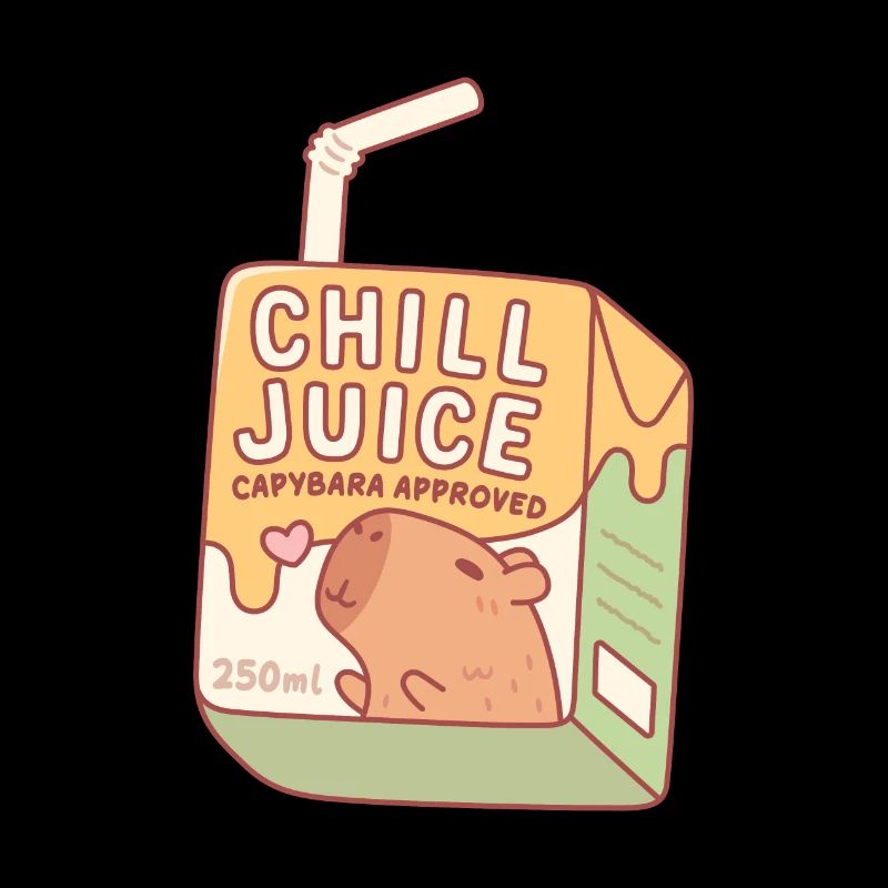 Funny Chill Juice Capybara Approved Juice Box