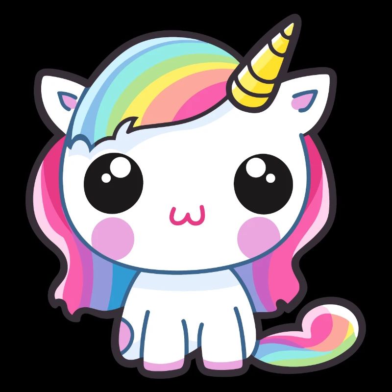 Baby Einhorn mit Regenbogen Mähne