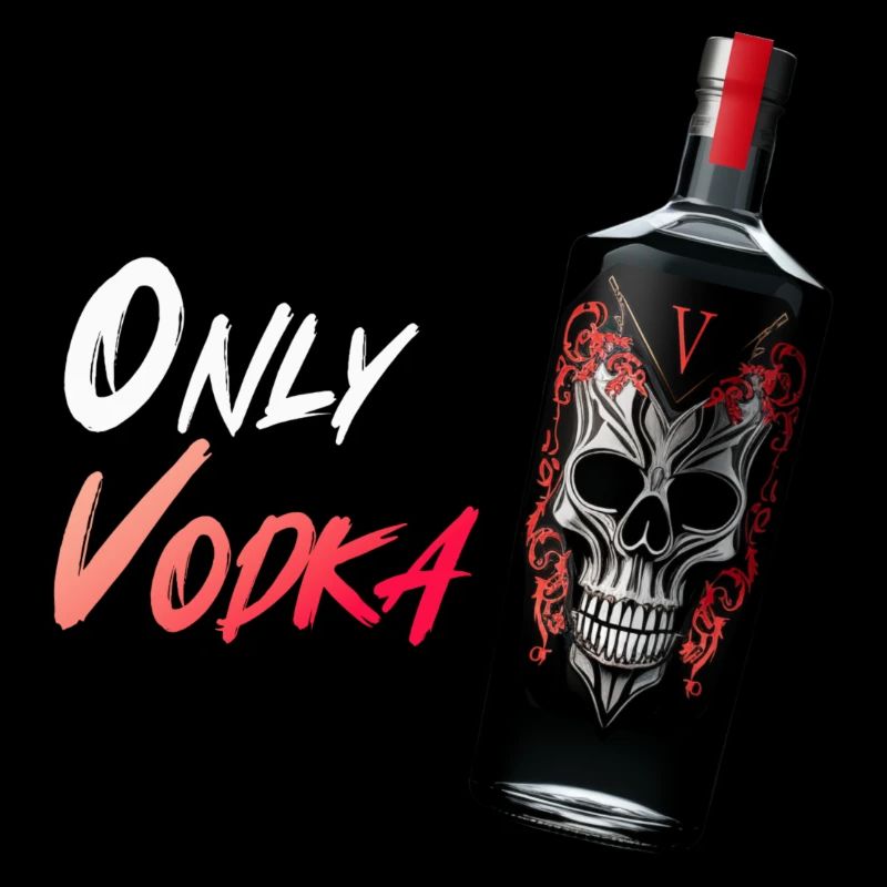 Only Vodka Alcohol Lover Skull