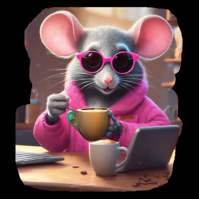 Lustige Maus programmiert einen KI prompt