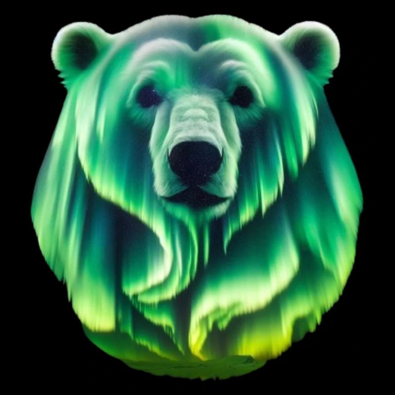 Aurora Borealis Alaska Nordlicht-Eisbär