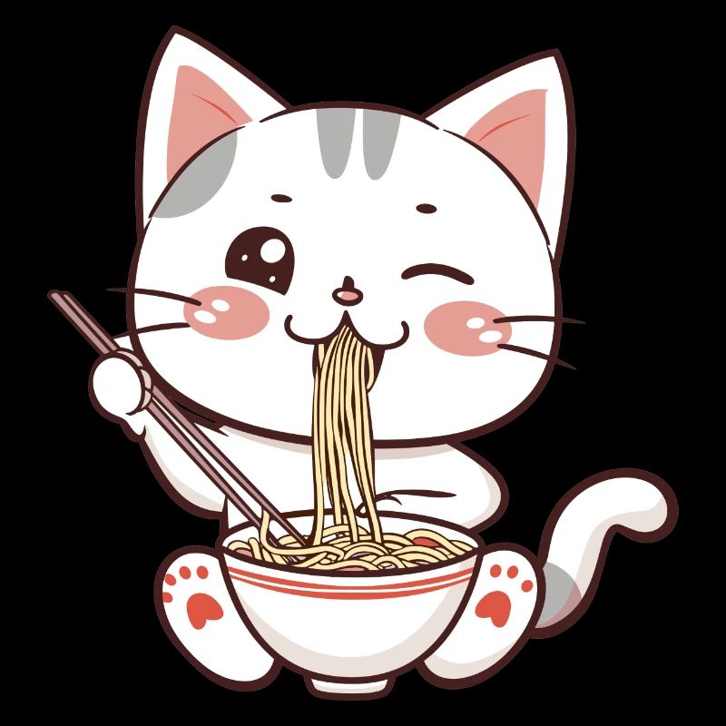 Katze Nudeln Ramen in Kawaii