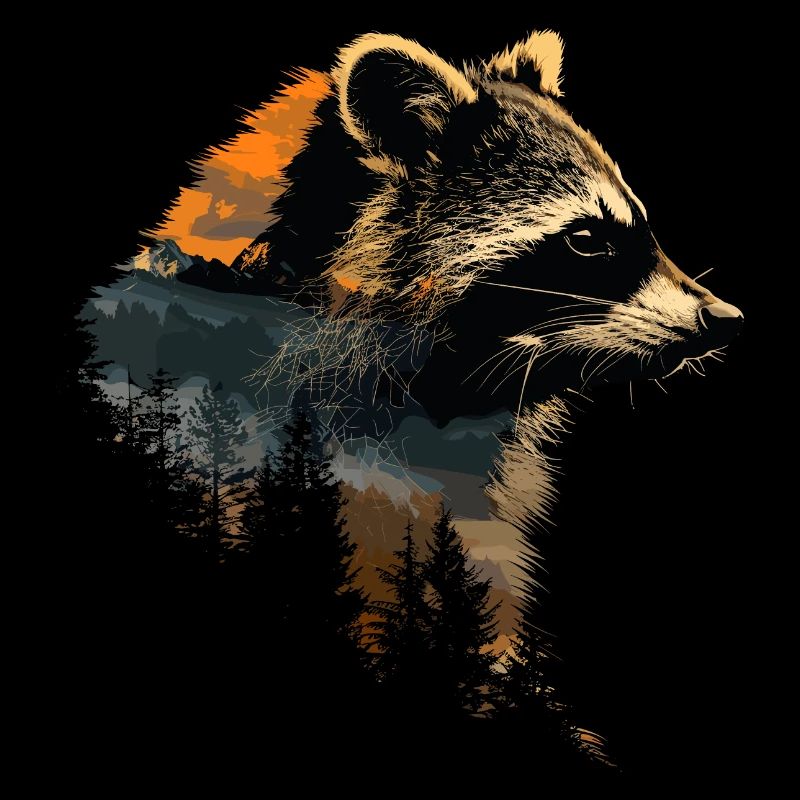 Mignon raton laveur raton laveur nature bébé raton laveur forêt