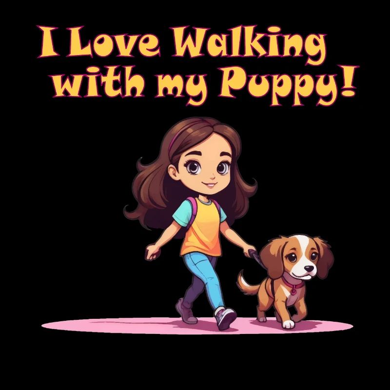 J’adore marcher avec mon chiot !