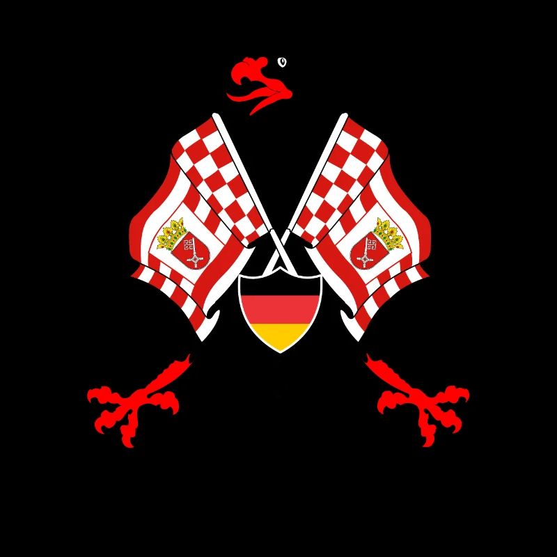 German Eagle with flags Bremen province