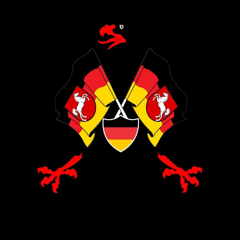 Aigle allemand avec drapeaux de la province de Basse-Saxe