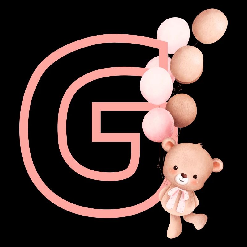 Buchstabe g rosa Bär