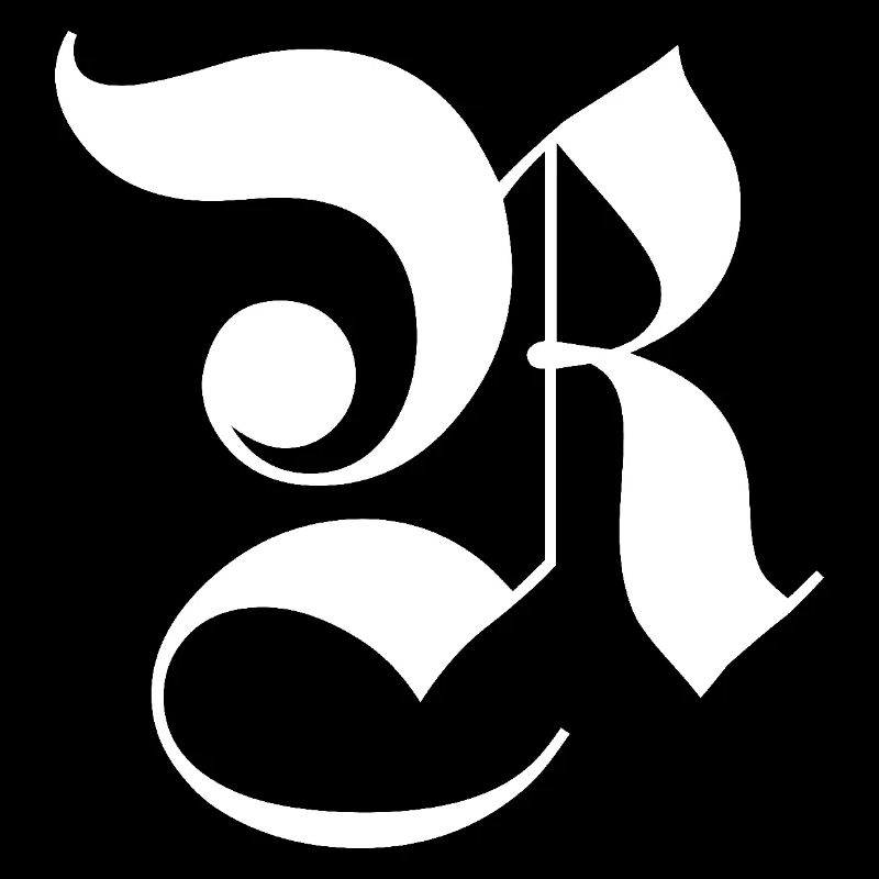 R lettre gothique.