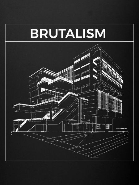 Brutalisme architecture wireframes design