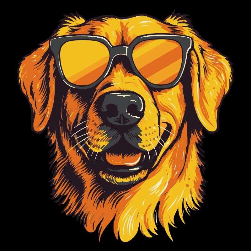 Golden Retriever avec lunettes de soleil