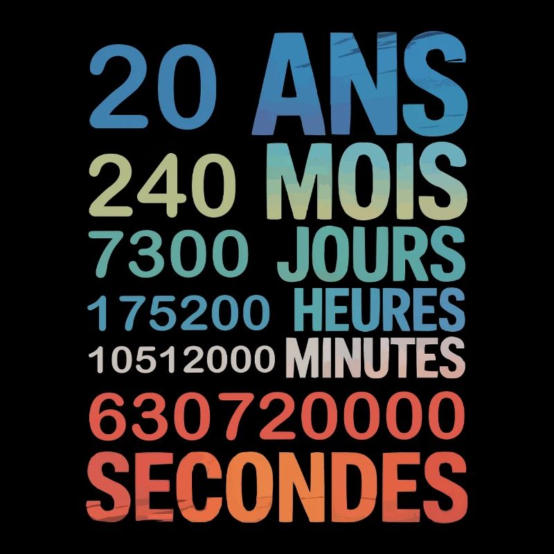 20 Ans – Chronomètre de Vie en Secondes