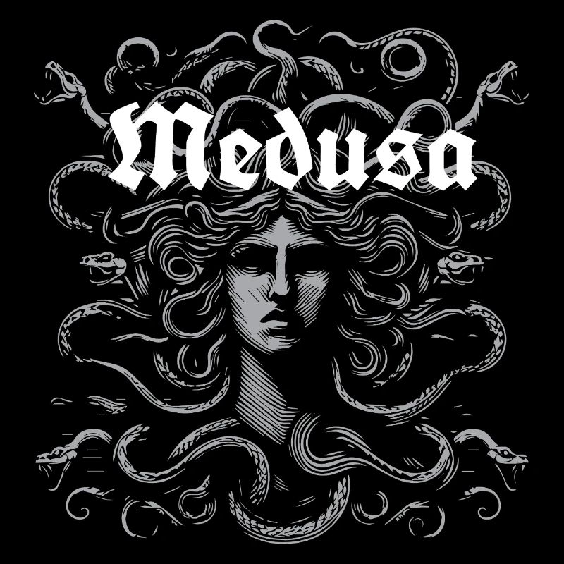 Medusa-Kopf mit Schlangen