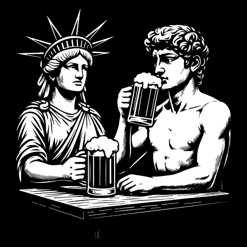 Statue de la Liberté et David Michel-Ange sont
