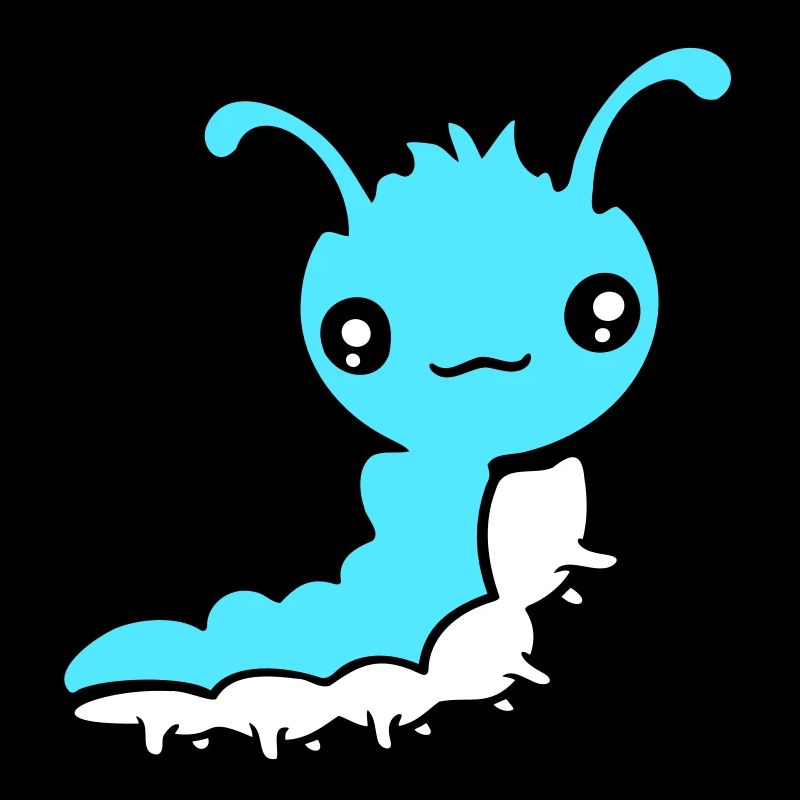 Cute caterpillar small friendly larva worm happy