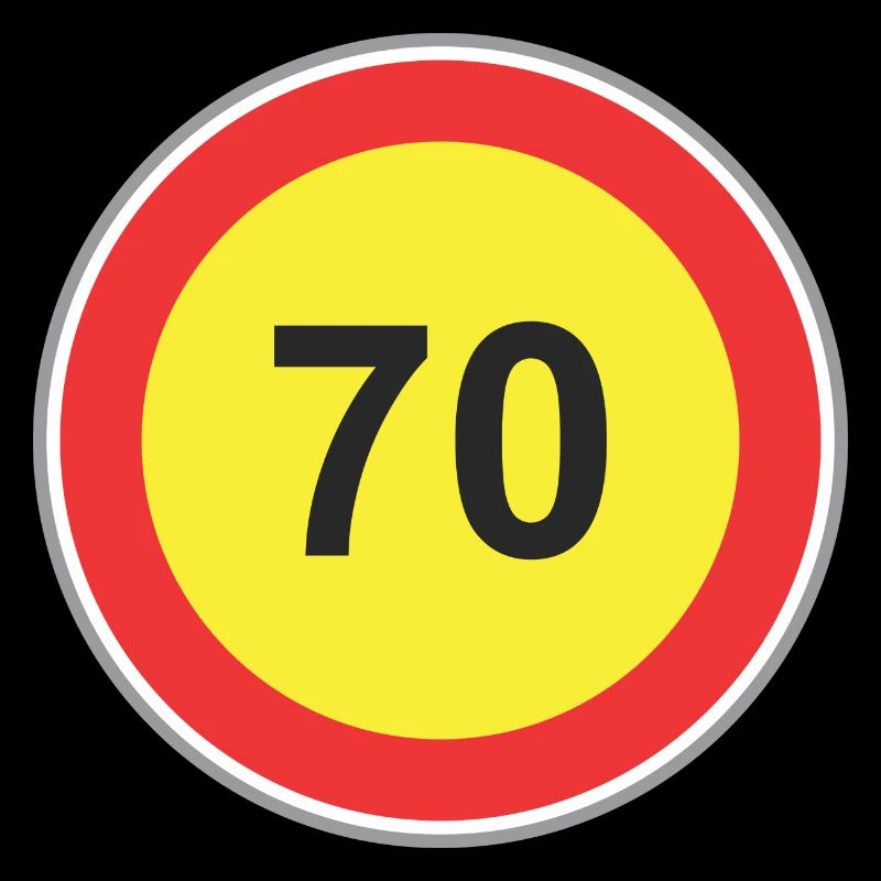 Road Sign 70 yellow