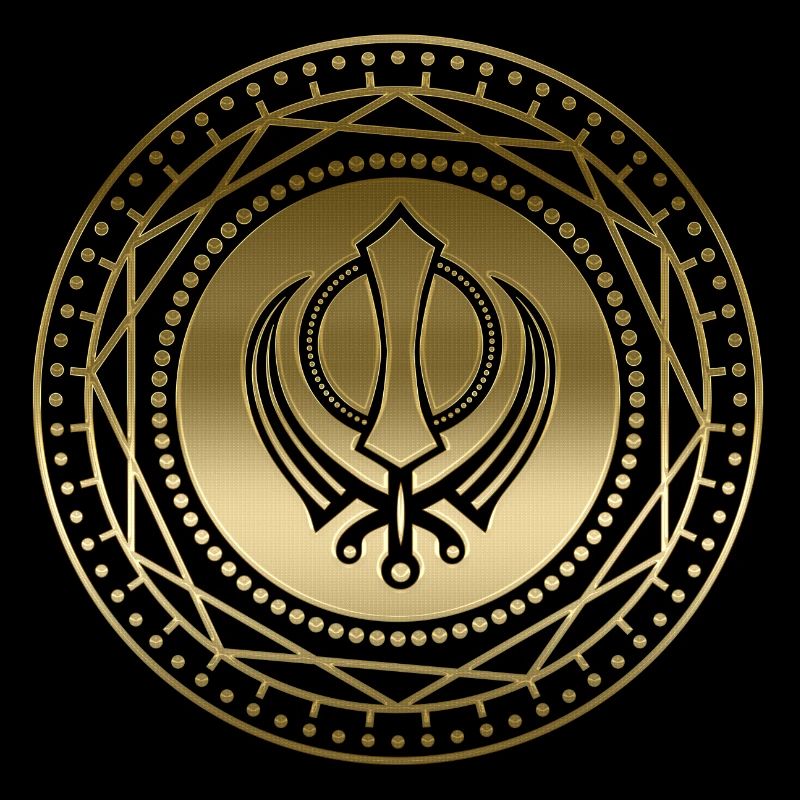 Decorative Khanda symbol gold