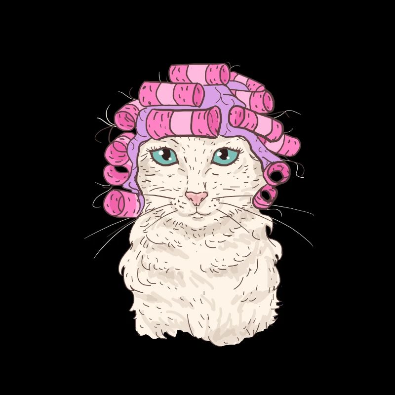 Cat with curler