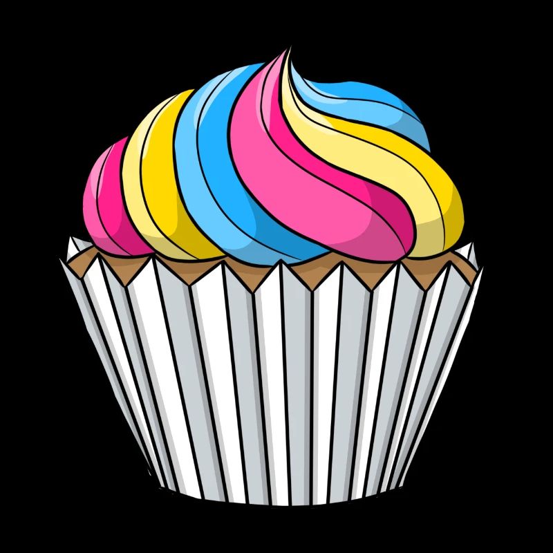 Pansexual Pride Cupcake